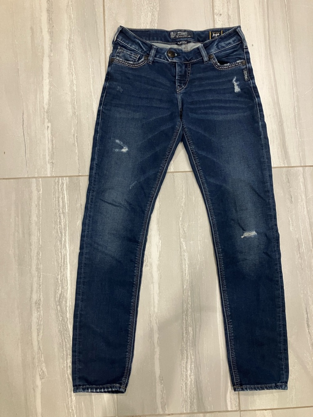 Tuesday Silver Low Rise Jeans Indigo Blue Skinny Jeans